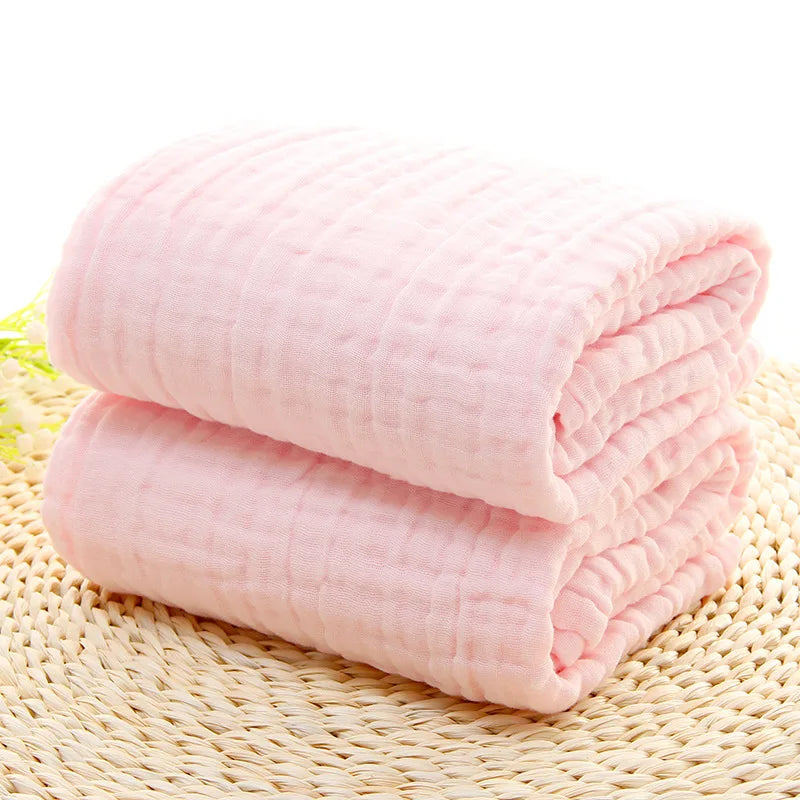 Baby Bath Towel 6 Layers Infant Gauze Receiving Blanket 1pc Kid Swaddle Wrap Bedding 105*105cm Pure Cotton Bubble Muslin Blanket