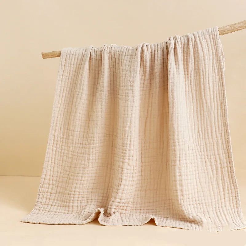 Baby Bath Towel 6 Layers Infant Gauze Receiving Blanket 1pc Kid Swaddle Wrap Bedding 105*105cm Pure Cotton Bubble Muslin Blanket