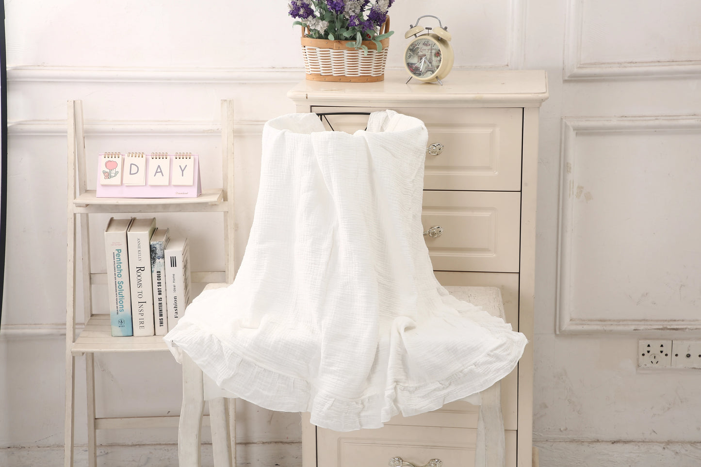 100% Organic Cotton Baby Wrap Gauze Ruffle Baby Blanket Security Material Swaddle Blanket