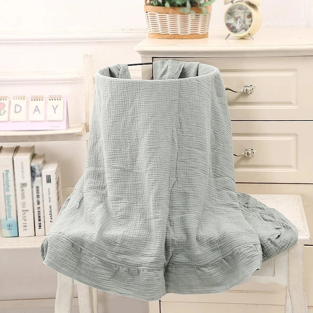 INS Ruffled Muslin Baby Swaddle Blankets for New Born Infant Bedding Organic Baby Accessories Newborn Receive Blanket Cotton