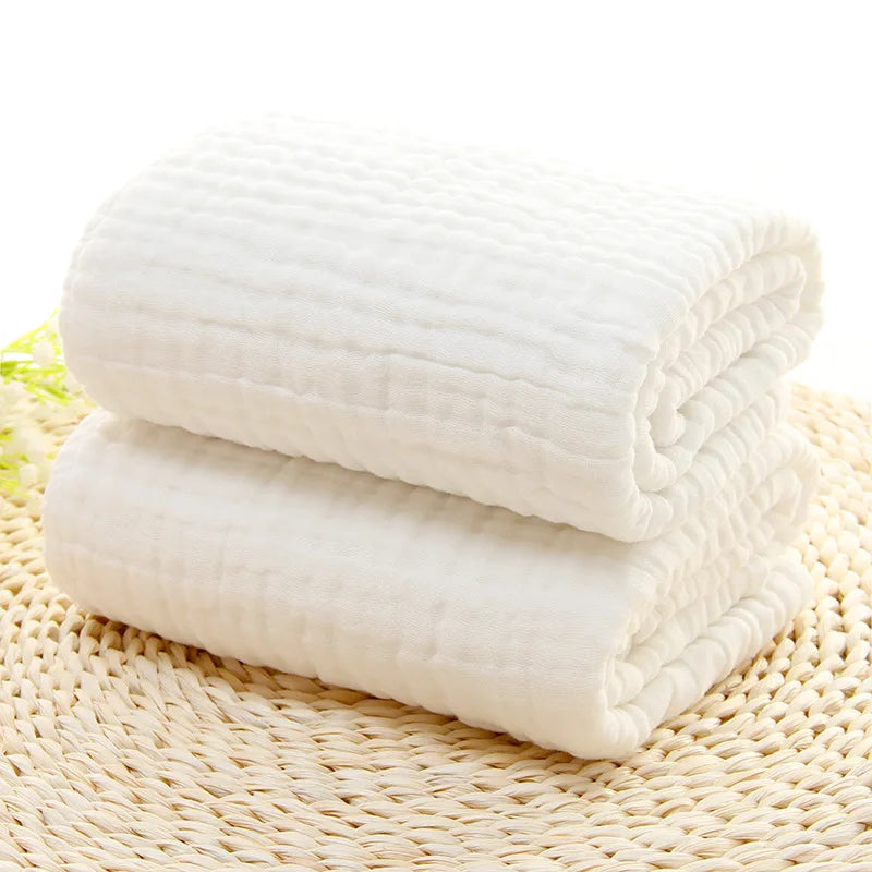 Baby Bath Towel 6 Layers Infant Gauze Receiving Blanket 1pc Kid Swaddle Wrap Bedding 105*105cm Pure Cotton Bubble Muslin Blanket