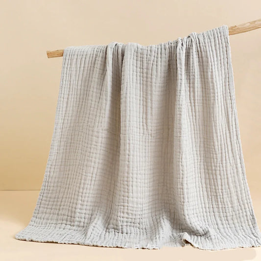 Baby Bath Towel 6 Layers Infant Gauze Receiving Blanket 1pc Kid Swaddle Wrap Bedding 105*105cm Pure Cotton Bubble Muslin Blanket